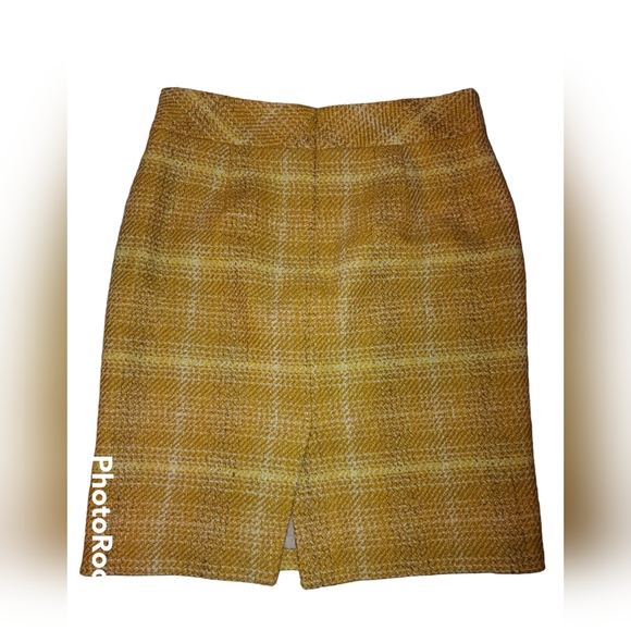 J. Crew Sunnie Pencil Skirt in Mustard Yellow, 100% Wool, Size 4 - Picture 5 of 8